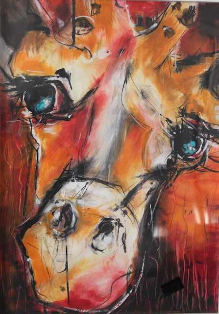 1er prix - Philippe Dehavay avec la girafe - technique mixte Image